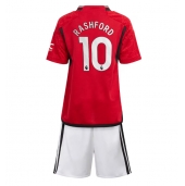 Billige Manchester United Marcus Rashford #10 Hjemmebanetrøje Børn 2023-24 Kort ærmer (+ bukser)