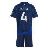 Billige Manchester United Matthijs de Ligt #4 Udebanetrøje Børn 2024-25 Kort ærmer (+ bukser)