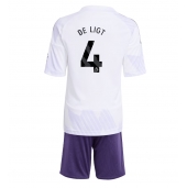 Billige Manchester United Matthijs de Ligt #4 Udebanetrøje Børn 2025-26 Kort ærmer (+ bukser)