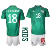 Billige Mexico Andres Guardado #18 Hjemmebanetrøje Børn VM 2022 Kort ærmer (+ bukser)