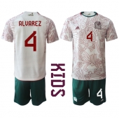 Billige Mexico Edson Alvarez #4 Udebanetrøje Børn VM 2022 Kort ærmer (+ bukser)