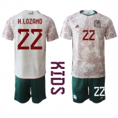 Billige Mexico Hirving Lozano #22 Udebanetrøje Børn VM 2022 Kort ærmer (+ bukser)