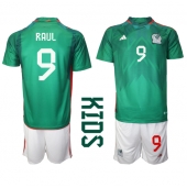 Billige Mexico Raul Jimenez #9 Hjemmebanetrøje Børn VM 2022 Kort ærmer (+ bukser)