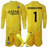 Billige Paris Saint-Germain Gianluigi Donnarumma #1 Målmand Tredje trøje Børn 2024-25 Lange ærmer (+ bukser)