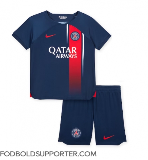 Billige Paris Saint-Germain Hjemmebanetrøje Børn 2023-24 Kort ærmer (+ bukser)