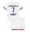Billige Paris Saint-Germain Khvicha Kvaratskhelia #7 Udebanetrøje Børn 2025-26 Kort ærmer (+ bukser)