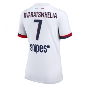 Billige Paris Saint-Germain Khvicha Kvaratskhelia #7 Udebanetrøje Dame 2025-26 Kort ærmer