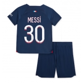 Billige Paris Saint-Germain Lionel Messi #30 Hjemmebanetrøje Børn 2023-24 Kort ærmer (+ bukser)