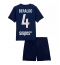 Billige Paris Saint-Germain Lucas Beraldo #4 Hjemmebanetrøje Børn 2025-26 Kort ærmer (+ bukser)