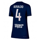 Billige Paris Saint-Germain Lucas Beraldo #4 Hjemmebanetrøje Dame 2025-26 Kort ærmer