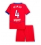 Billige Paris Saint-Germain Lucas Beraldo #4 Tredje trøje Børn 2025-26 Kort ærmer (+ bukser)