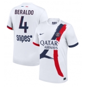 Billige Paris Saint-Germain Lucas Beraldo #4 Udebanetrøje 2025-26 Kort ærmer