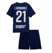 Billige Paris Saint-Germain Lucas Hernandez #21 Hjemmebanetrøje Børn 2025-26 Kort ærmer (+ bukser)