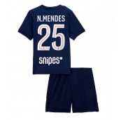 Billige Paris Saint-Germain Nuno Mendes #25 Hjemmebanetrøje Børn 2025-26 Kort ærmer (+ bukser)