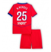 Billige Paris Saint-Germain Nuno Mendes #25 Tredje trøje Børn 2025-26 Kort ærmer (+ bukser)