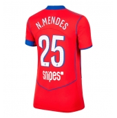 Billige Paris Saint-Germain Nuno Mendes #25 Tredje trøje Dame 2025-26 Kort ærmer