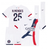Billige Paris Saint-Germain Nuno Mendes #25 Udebanetrøje Børn 2025-26 Kort ærmer (+ bukser)