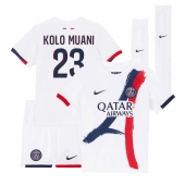 Billige Paris Saint-Germain Randal Kolo Muani #23 Udebanetrøje Børn 2024-25 Kort ærmer (+ bukser)