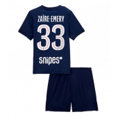Billige Paris Saint-Germain Warren Zaire-Emery #33 Hjemmebanetrøje Børn 2025-26 Kort ærmer (+ bukser)