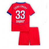 Billige Paris Saint-Germain Warren Zaire-Emery #33 Tredje trøje Børn 2025-26 Kort ærmer (+ bukser)