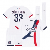 Billige Paris Saint-Germain Warren Zaire-Emery #33 Udebanetrøje Børn 2025-26 Kort ærmer (+ bukser)