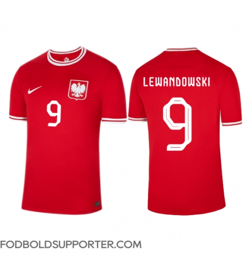 Billige Polen Robert Lewandowski #9 Udebanetrøje VM 2022 Kort ærmer
