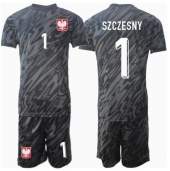 Billige Polen Wojciech Szczesny #1 Målmand Udebanetrøje Børn EM 2024 Kort ærmer (+ bukser)