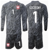 Billige Polen Wojciech Szczesny #1 Målmand Udebanetrøje Børn EM 2024 Lange ærmer (+ bukser)