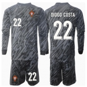 Billige Portugal Diogo Costa #22 Målmand Udebanetrøje Børn EM 2024 Lange ærmer (+ bukser)