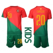 Billige Portugal Joao Cancelo #20 Hjemmebanetrøje Børn VM 2022 Kort ærmer (+ bukser)