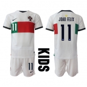 Billige Portugal Joao Felix #11 Udebanetrøje Børn VM 2022 Kort ærmer (+ bukser)