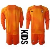 Billige Portugal Målmand Udebanetrøje Børn VM 2022 Lange ærmer (+ bukser)