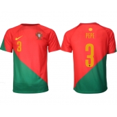 Billige Portugal Pepe #3 Hjemmebanetrøje VM 2022 Kort ærmer