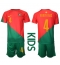Billige Portugal Ruben Dias #4 Hjemmebanetrøje Børn VM 2022 Kort ærmer (+ bukser)