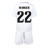 Billige Real Madrid Antonio Rudiger #22 Hjemmebanetrøje Børn 2022-23 Kort ærmer (+ bukser)