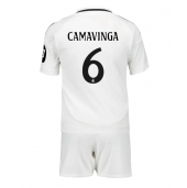 Billige Real Madrid Eduardo Camavinga #6 Hjemmebanetrøje Børn 2024-25 Kort ærmer (+ bukser)
