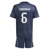 Billige Real Madrid Eduardo Camavinga #6 Udebanetrøje Børn 2025-26 Kort ærmer (+ bukser)