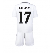 Billige Real Madrid Lucas Vazquez #17 Hjemmebanetrøje Børn 2022-23 Kort ærmer (+ bukser)