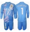 Billige Real Madrid Thibaut Courtois #1 Målmand Hjemmebanetrøje Børn 2024-25 Lange ærmer (+ bukser)