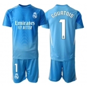 Billige Real Madrid Thibaut Courtois #1 Målmand Hjemmebanetrøje Børn 2025-26 Kort ærmer (+ bukser)