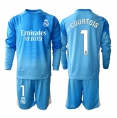Billige Real Madrid Thibaut Courtois #1 Målmand Hjemmebanetrøje Børn 2025-26 Lange ærmer (+ bukser)