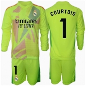 Billige Real Madrid Thibaut Courtois #1 Målmand Tredje trøje Børn 2024-25 Lange ærmer (+ bukser)