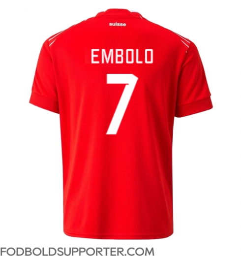 Billige Schweiz Breel Embolo #7 Hjemmebanetrøje VM 2022 Kort ærmer