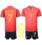 Billige Spanien Alvaro Morata #7 Hjemmebanetrøje Børn VM 2022 Kort ærmer (+ bukser)