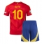 Billige Spanien Dani Olmo #10 Hjemmebanetrøje Børn EM 2024 Kort ærmer (+ bukser)