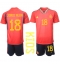 Billige Spanien Jordi Alba #18 Hjemmebanetrøje Børn VM 2022 Kort ærmer (+ bukser)