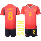 Billige Spanien Koke #8 Hjemmebanetrøje Børn VM 2022 Kort ærmer (+ bukser)