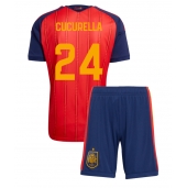 Billige Spanien Marc Cucurella #24 Hjemmebanetrøje Børn VM 2026 Kort ærmer (+ bukser)