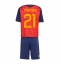 Billige Spanien Mikel Oyarzabal #21 Hjemmebanetrøje Børn VM 2026 Kort ærmer (+ bukser)