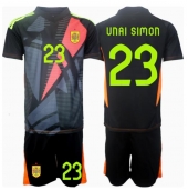 Billige Spanien Unai Simon #23 Målmand Udebanetrøje Børn EM 2024 Kort ærmer (+ bukser)